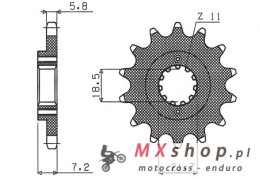 SUNSTAR ZĘBATKA PRZEDNIA 2067 13 HONDA CBF 250, XR 250R (JTF1321.13) (ŁAŃC. 520) (206713JT)