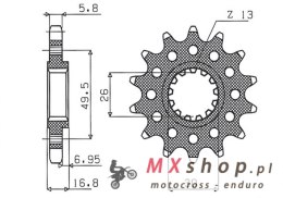 SUNSTAR ZĘBATKA PRZEDNIA 2068 16 HONDA CBR 600 '99-'20, CBR 600RR '03-'22, CBR 900/929/954RR FIRE BLADE '92-'03, CBR 1000 '04-'2