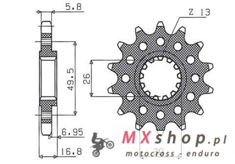 SUNSTAR ZĘBATKA PRZEDNIA 2068 16 HONDA CBR 600 '99-'20, CBR 600RR '03-'22, CBR 900/929/954RR FIRE BLADE '92-'03, CBR 1000 '04-'2 SUNSTAR ZĘBATKA PRZEDNIA 2068 16 HONDA CBR 600 '99-'20, CBR 600RR '03-'22, CBR 900/929/954RR FIRE BLADE '92-'03, CBR 1000 '04-'2