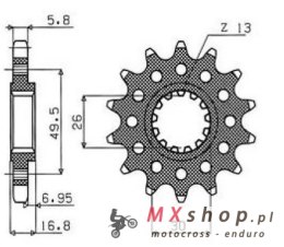 SUNSTAR ZĘBATKA PRZEDNIA 2068 16 HONDA CBR 600 '99-'20, CBR 600RR '03-'22, CBR 900/929/954RR FIRE BLADE '92-'03, CBR 1000 '04-'2