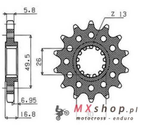 SUNSTAR ZĘBATKA PRZEDNIA 2068 16 HONDA CBR 600 '99-'20, CBR 600RR '03-'22, CBR 900/929/954RR FIRE BLADE '92-'03, CBR 1000 '04-'2 SUNSTAR ZĘBATKA PRZEDNIA 2068 16 HONDA CBR 600 '99-'20, CBR 600RR '03-'22, CBR 900/929/954RR FIRE BLADE '92-'03, CBR 1000 '04-'2