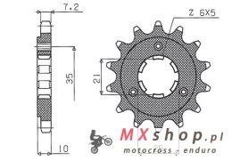 SUNSTAR ZĘBATKA PRZEDNIA 2069 15 SUZUKI DR 650 SE '96-'13, XF 650 (JTF1448.15) (206915JT)