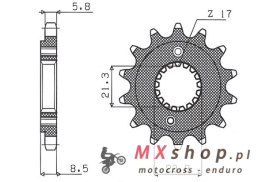 SUNSTAR ZĘBATKA PRZEDNIA 2071 15 HONDA XR 400 '96-'05, TRX 400 (JTF1322.15) (ŁAŃC. 520) (207115JT)