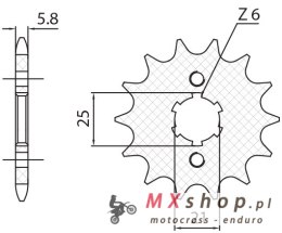 SUNSTAR ZĘBATKA PRZEDNIA 2076 13 YAMAHA XV 125 VIRAGO '97-'01 (JTF1573.13) (ŁAŃC. 520) (207613JT)