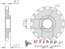 SUNSTAR ZĘBATKA PRZEDNIA 2077 17 KAWASAKI ZRX 1100/1200 '97-06 (JTF1529.17) (ŁAŃC. 530) (207717JT)