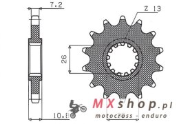 SUNSTAR ZĘBATKA PRZEDNIA 2091 16 YAMAHA FZ8 '10-'17, MT 09 '14-'17, MT 07 '14-'16 TDM 900 '02-'13 (JTF1591.16) (ŁAŃC. 525) (2091