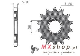 SUNSTAR ZĘBATKA PRZEDNIA 2103 13 YAMAHA YZF 250 '01-'25, WRF 250 '01-'25 (JTF1590.13) (ŁAŃC. 520) (210313JT)