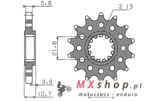 SUNSTAR ZĘBATKA PRZEDNIA 2172 16 YAMAHA FZ6 '09-, XJ6 '09-'15 (JTF1581.16) (MOD. ŁAŃC. 520) (217216JT)