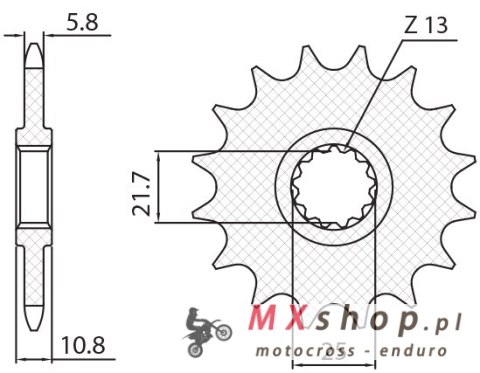 SUNSTAR ZĘBATKA PRZEDNIA 2172 16 YAMAHA FZ6 '09-, XJ6 '09-'15 (JTF1595.16) (ŁAŃC. 520) (217216JT)