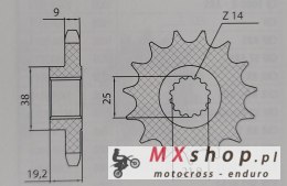 SUNSTAR ZĘBATKA PRZEDNIA 2254 15 DUCATI MULTISTRADA 1200 / S '10-'17 (JTF743.15) (ŁAŃC. 530)