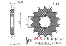 SUNSTAR ZĘBATKA PRZEDNIA 350 14 HONDA XR 600R '91-'00, TRX 400EX /X '05-'14 (JTF1309.14) (ŁAŃC. 520) (35014JT)