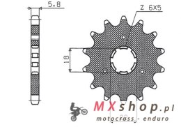 SUNSTAR ZĘBATKA PRZEDNIA 423 13 KAWASAKI KX 125 '94-'07 (JTF1445.13) (ŁAŃC. 520) (42313JT)