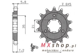 SUNSTAR ZĘBATKA PRZEDNIA 437 16 SUZUKI DR 600/650 (JTF437.16) (ŁAŃC. 520) (43716JT)