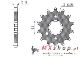 SUNSTAR ZĘBATKA PRZEDNIA 569 16 YAMAHA XV 250 '89-'94, XVS 250 '08-'17, XV 250`89-15 (+2) (JTF569.16) (ŁAŃC. 520) (56916JT)