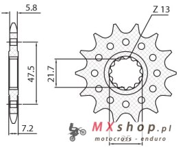 SUNSTAR ZĘBATKA PRZEDNIA 585 16 KAWASAKI ZX-6R/RR '07-17, YAMAHA XTZ 750 SUPER TENERE (3LD) '87-00 (JTF1536.16) (ŁAŃC. 520) (585
