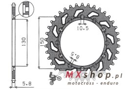 SUNSTAR ZĘBATKA TYLNA 236 50 / 245 50 HONDA NX 650 95-01, YAMAHA XJ 6 09-15, YAMAHA WR 250R '08-'10, APRILIA RX SIX DAYS 125 '90