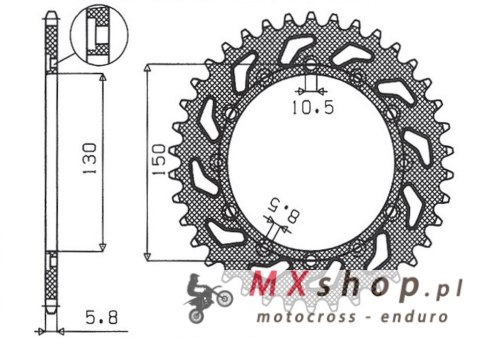 SUNSTAR ZĘBATKA TYLNA 236 50 / 245 50 HONDA NX 650 95-01, YAMAHA XJ 6 09-15, YAMAHA WR 250R '08-'10, APRILIA RX SIX DAYS 125 '90 SUNSTAR ZĘBATKA TYLNA 236 50 / 245 50 HONDA NX 650 95-01, YAMAHA XJ 6 09-15, YAMAHA WR 250R '08-'10, APRILIA RX SIX DAYS 125 '90