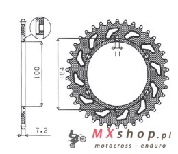 SUNSTAR ZĘBATKA TYLNA 4366 38 DUCATI MONSTER 1000 '03-'05 (JTR745.38) (ŁAŃC. 525) (436638JT)