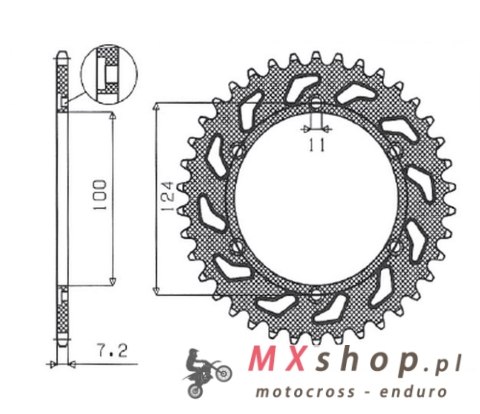 SUNSTAR ZĘBATKA TYLNA 4366 38 DUCATI MONSTER 1000 '03-'05 (JTR745.38) (ŁAŃC. 525) (436638JT) SUNSTAR ZĘBATKA TYLNA 4366 38 DUCATI MONSTER 1000 '03-'05 (JTR745.38) (ŁAŃC. 525) (436638JT)