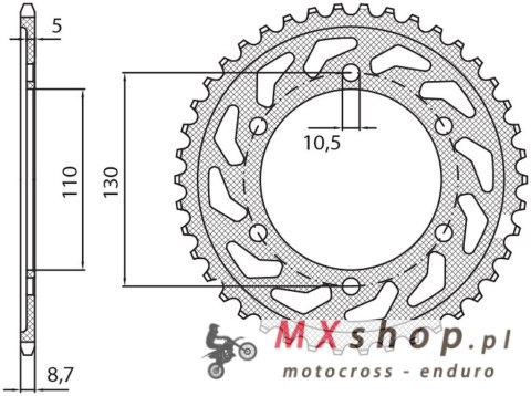SUNSTAR ZĘBATKA TYLNA 4440 48 YAMAHA R6 03-05 (JTR1875.48) (ŁAŃC. 532) (444048) SUNSTAR ZĘBATKA TYLNA 4440 48 YAMAHA R6 03-05 (JTR1875.48) (ŁAŃC. 532) (444048)