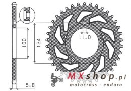 SUNSTAR ZĘBATKA TYLNA 4444 38 DUCATI MONSTER / ABS 821 '15- 20, PANIGALE 899 898 '14-15, SCRAMBLER ABS 800 '15-16 (JTR746.38) (Ł
