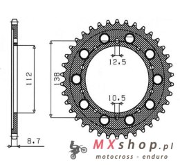 SUNSTAR ZĘBATKA TYLNA 4448 45 / 408 45 HONDA CBR 600F '91-'96, CBF 1000 '06-'10, CBR 1100 XX '97-'07 (SC35) (JTR1871.45) (JTR302