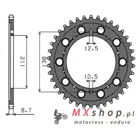 SUNSTAR ZĘBATKA TYLNA 4448 45 / 408 45 HONDA CBR 600F '91-'96, CBF 1000 '06-'10, CBR 1100 XX '97-'07 (SC35) (JTR1871.45) (JTR302 SUNSTAR ZĘBATKA TYLNA 4448 45 / 408 45 HONDA CBR 600F '91-'96, CBF 1000 '06-'10, CBR 1100 XX '97-'07 (SC35) (JTR1871.45) (JTR302