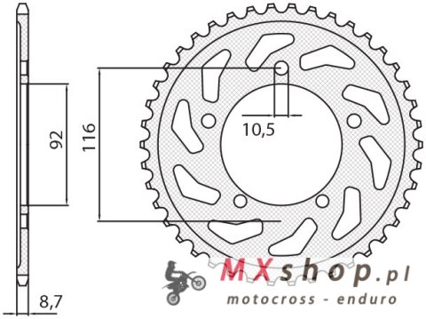 SUNSTAR ZĘBATKA TYLNA 4542 41 KAWASAKI ZZR 1400 '06-'18 (JTR1493.41) (ŁAŃC. 530) (454241JT) SUNSTAR ZĘBATKA TYLNA 4542 41 KAWASAKI ZZR 1400 '06-'18 (JTR1493.41) (ŁAŃC. 530) (454241JT)