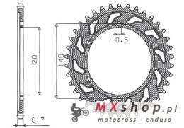 SUNSTAR ZĘBATKA TYLNA 498 38 SUZUKI GSXR 1300 (99-07) (JTR499.38) (ŁAŃC. 530) (49838JT)