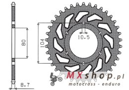 SUNSTAR ZĘBATKA TYLNA 501 33 KAWASAKI Z 750C '80-87, GPZ 1100 '81-85, GPZ 750 '83-89, GPZ 750 TURBO '82-87 (ŁAŃC. 630)