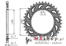 SUNSTAR ZĘBATKA TYLNA 502 48 KAWASAKI GPX 750R, GPZ 750/900/1100, ZRX/ZZR 1100 (JTR502.48) (ŁAŃC. 530) (50248JT)