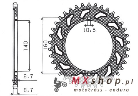 SUNSTAR ZĘBATKA TYLNA 502 48 KAWASAKI GPX 750R, GPZ 750/900/1100, ZRX/ZZR 1100 (JTR502.48) (ŁAŃC. 530) (50248JT)