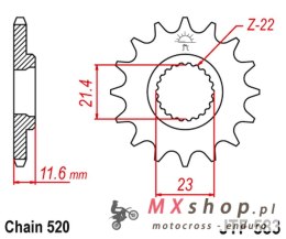 JT ZĘBATKA PRZEDNIA 2051 15 YAMAHA TT 250 '93-04' (205115JT) (ŁAŃC. 520)