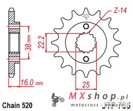 JT ZĘBATKA PRZEDNIA 490 13 DUCATI MONSTER 600/750/900 (49013JT) (ŁAŃC. 520)