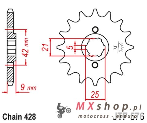 JT ZĘBATKA PRZEDNIA 576 18 YAMAHA XT 350 '85-00' (57618JT) (ŁAŃC. 428) (-1) JT ZĘBATKA PRZEDNIA 576 18 YAMAHA XT 350 '85-00' (57618JT) (ŁAŃC. 428) (-1)
