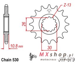 JT ZĘBATKA PRZEDNIA 579 14 YAMAHA R1/ FJ 1200/ XJR (57914JT) (ŁAŃC. 530)