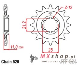 JT ZĘBATKA PRZEDNIA 727 16 HUSQVARNA 4T (72716JT) (ŁAŃC. 520)