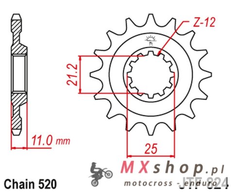 JT ZĘBATKA PRZEDNIA 727 16 HUSQVARNA 4T (72716JT) (ŁAŃC. 520) JT ZĘBATKA PRZEDNIA 727 16 HUSQVARNA 4T (72716JT) (ŁAŃC. 520)