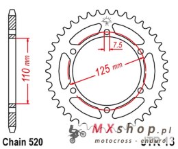 JT ZĘBATKA TYLNA 1514 44 CAGIVA 125 FRECCIA '88-'89, BLUES '87-'95 (151444JT) (ŁAŃC. 520) NA ZAMÓWIENIE