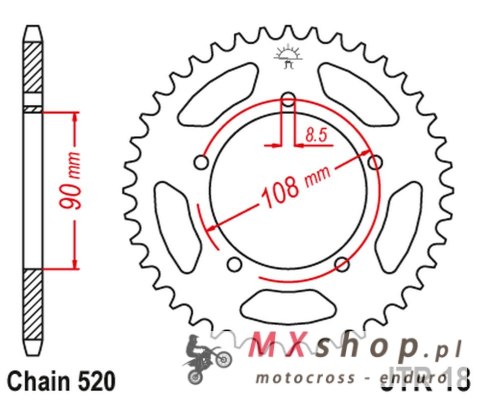 JT ZĘBATKA TYLNA 1515 39 MUZ 660 SCORPION '95-02', APRILIA 125 TUAREG '87' (151539JT) (ŁAŃC.520) JT ZĘBATKA TYLNA 1515 39 MUZ 660 SCORPION '95-02', APRILIA 125 TUAREG '87' (151539JT) (ŁAŃC.520)