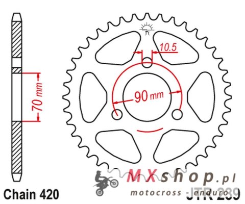 JT ZĘBATKA TYLNA 239 36 HONDA MTX 80R '83-'86, MBX 50 (23936JT) (ŁAŃC. 420) JT ZĘBATKA TYLNA 239 36 HONDA MTX 80R '83-'86, MBX 50 (23936JT) (ŁAŃC. 420)