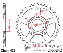 JT ZĘBATKA TYLNA 242 53 HONDA XL 125 R '82-87' (24253JT) (ŁAŃC. 428)
