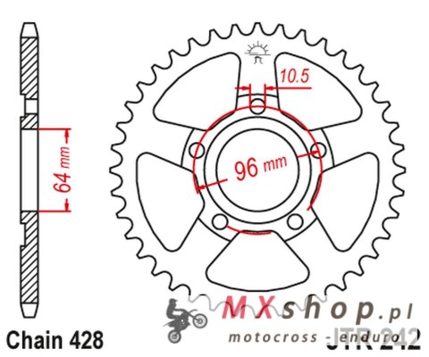 JT ZĘBATKA TYLNA 242 53 HONDA XL 125 R '82-87' (24253JT) (ŁAŃC. 428) JT ZĘBATKA TYLNA 242 53 HONDA XL 125 R '82-87' (24253JT) (ŁAŃC. 428)
