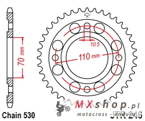 JT ZĘBATKA TYLNA 246 41 HONDA CB 250 N '78-'82 (24641JT) (ŁAŃC.530) JT ZĘBATKA TYLNA 246 41 HONDA CB 250 N '78-'82 (24641JT) (ŁAŃC.530)
