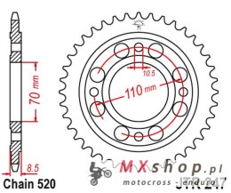 JT ZĘBATKA TYLNA 247 35 HONDA CB/CBX 250 '78-84', CB 400 N/T '81-83' (24735JT) (ŁAŃC.520)
