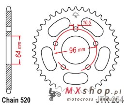 JT ZĘBATKA TYLNA 254 45 HONDA CBF 250 '04-'07 (25445JT) (ŁAŃC. 520)