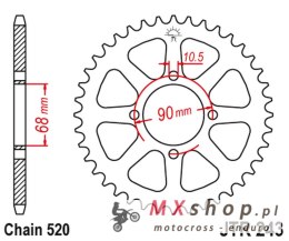 JT ZĘBATKA TYLNA 256 42 HONDA MTX 200 '83-86' (25642JT) (ŁAŃC.520