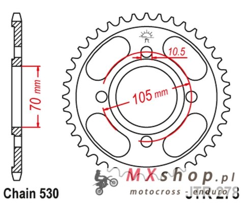 JT ZĘBATKA TYLNA 278 38 HONDA CB 250 '73-77',CJ 250 '76-79', CB 360/400 '75-79' (27838JT) (ŁAŃC.530) JT ZĘBATKA TYLNA 278 38 HONDA CB 250 '73-77',CJ 250 '76-79', CB 360/400 '75-79' (27838JT) (ŁAŃC.530)