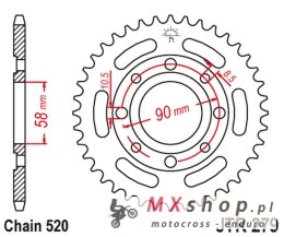 JT ZĘBATKA TYLNA 279 42 HONDA VT 125C '99-'07 (27942JT) (ZAMIENNA Z 4668 42 JTR273.42) (ŁAŃC. 520)