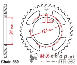 JT ZĘBATKA TYLNA 282 37 HONDA CB 500F/K '78-'80 (28237JT) (ŁAŃC. 530)